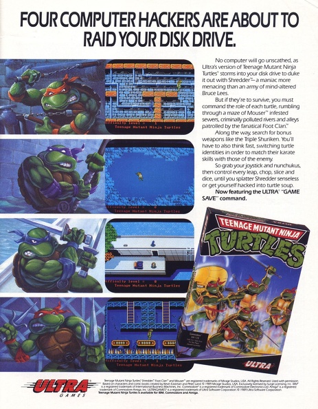 Teenage-Mutant-Ninja-Turtles--USA---Disk-1-Side-A-Advert-Ultra Games TMNT15150