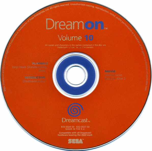 CD Rétro Sega CD Demo DREAMON Volume 3 Pour Sega Dreamcast (PAL) - Bon