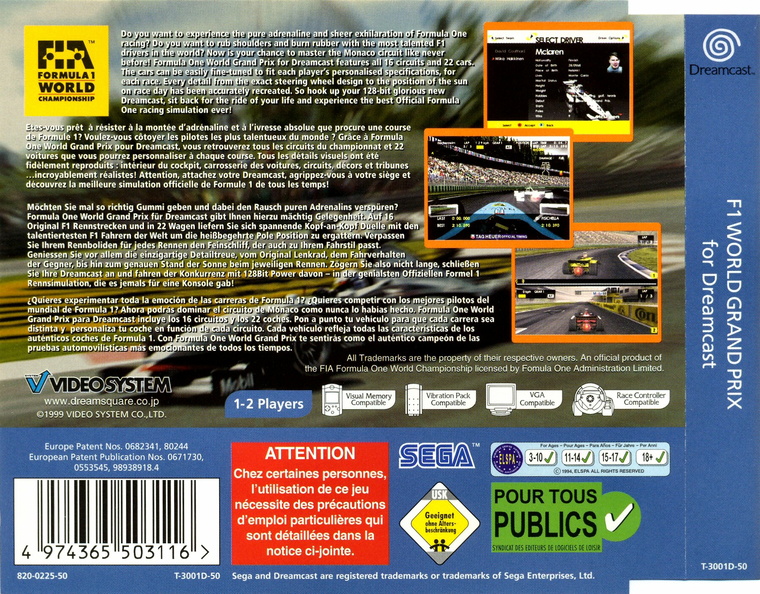 F1 World Grand Prix PS1 - Jeux Vidéo | Rakuten
