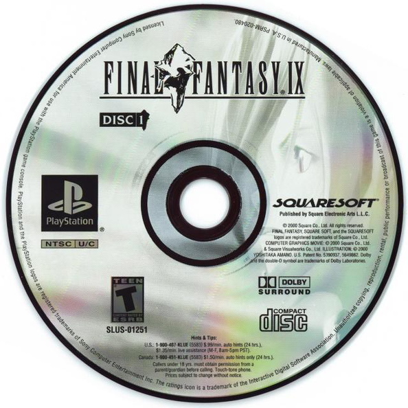Final Fantasy IX (Sony PlayStation 1, PS1, PS One) FF 9 Greatest